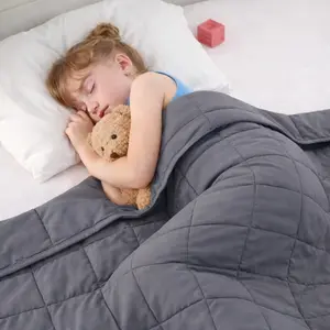 Weighted Blanket Kids 5lbs, 36"x48", Cooling Heavy Throw Blanket for 40-60lbs, Microfiber Soft Thick Big Blankets Weighted Comforter Breathable Gifts for Sleeping, Grey