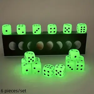 16mm round corner luminous dice dice dice screen KTV bar dice, luminous dice-16mm round black dot dice-very suitable for nightclubs, bars, KTV and entertainment! 1.6CM carved dice drinking dice hexagonal sieve housework dice luminous dice jade 16MM, party