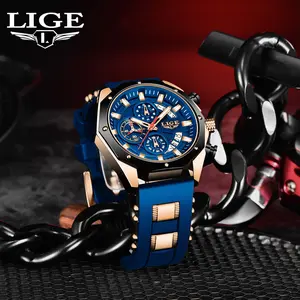 LIGE Men's Sports Luxury Watch – Features Calendar, Chronograph, Waterproof, and Luminous Display. A Practical and Affordable Gift for Men