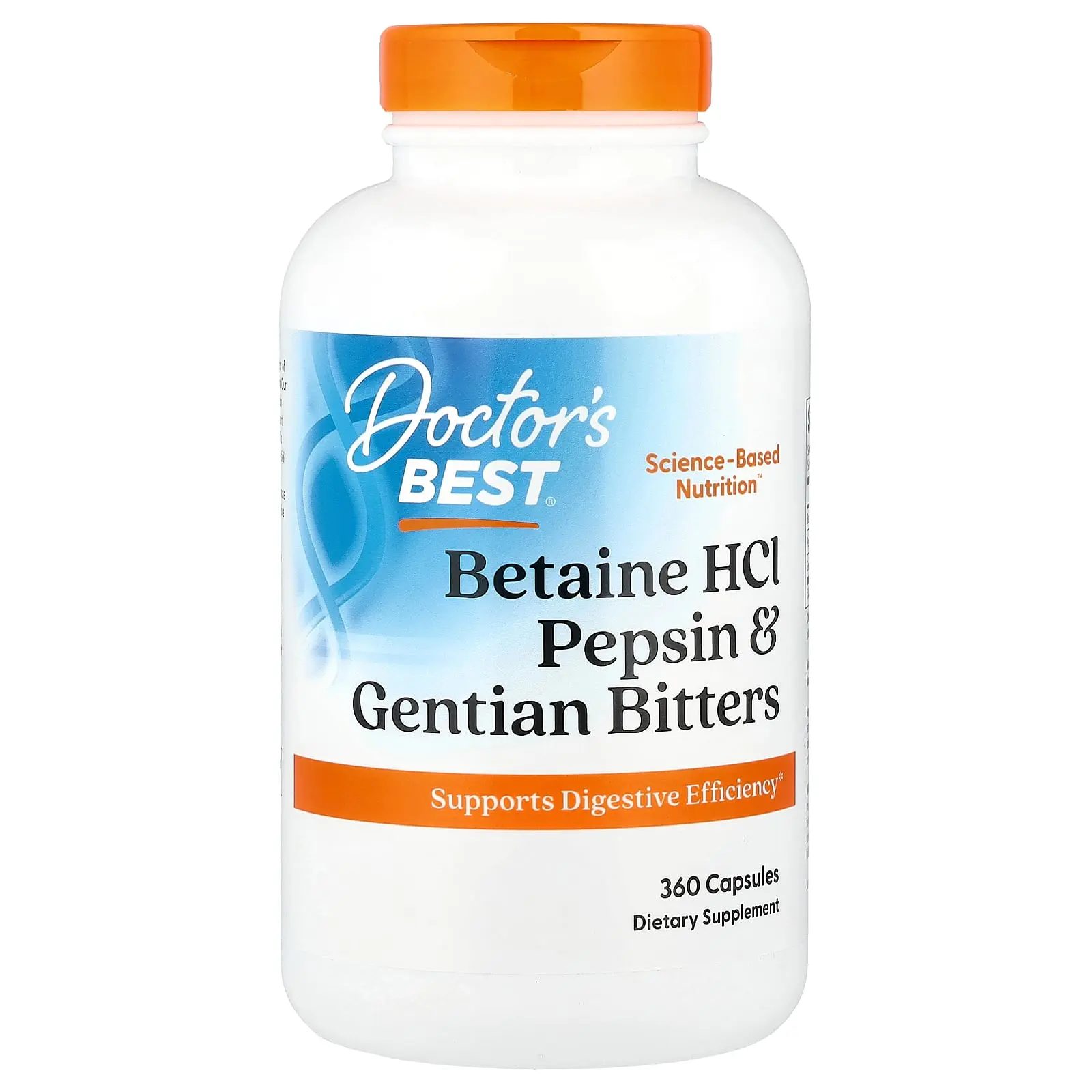 Doctor's Best Betaine HCl, Pepsin and Gentian Bitters, 360 Capsules
