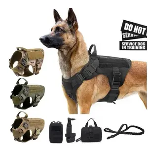 Pet harness luxury dog leash set chest dog 1000D nylon camouflage  dog harness