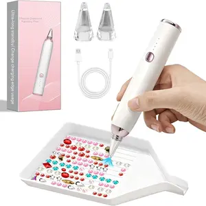 Diamond Painting Pen, Featuring Three Powerful Suction Modes,Suitable for Home Manual Creation and Gift Making,  Equipped with Two Suction Heads, As Well As A Suction Diamond Painting Tool for Creating Diamond Pictures (Moonlight White)