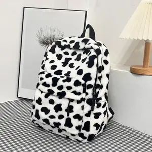 Viral Leopard Print Backpack | Fluffy Y2K Fall Must-Have Bag