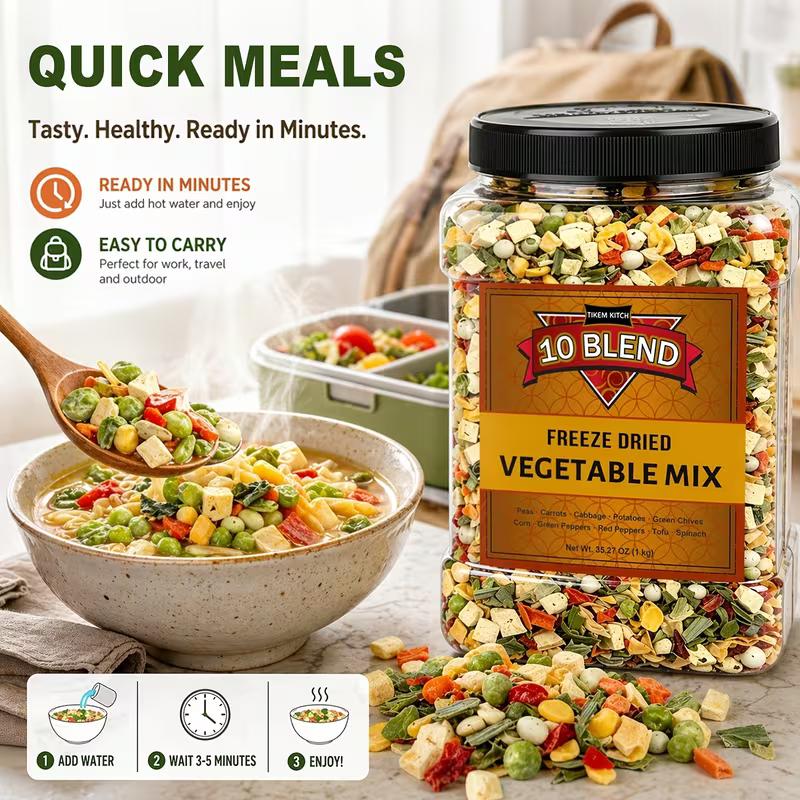 Deluxe Dry Natural Snack Dried Vegetable Soup Mix, 16/25/35 oz Resealable Pouch - Premium Dehydrated Vegetable Blend for Cooking, Camping - No MSG, Vegan Emergency Food Supply Deluxe Dry Natural Snack Dried Vegetable Soup Mix, 16/25/35 oz Resealable Pouch - Premium Dehydrated Vegetable Blend for Cooking, Camping - No MSG, Vegan Emergency Food Supply