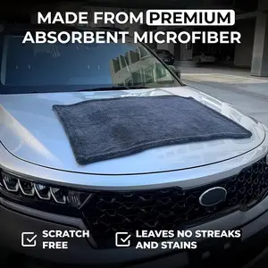 Premium Ultrafine Fiber Car Towel, Dual Spiral Texture Design, Residue-Free Efficient Drying, Suitable for Cars Trucks Boats