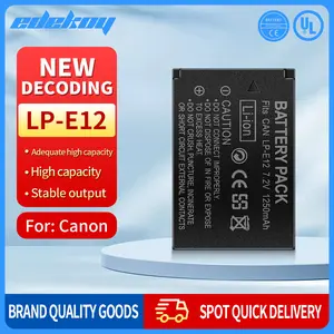EDEKOY 2 LP-E12 Batteries Compatible with Canon EOS M50, M50 Mark II, M, M2, M10, M100, M200, SX70 HS, Rebel SL1 & G7X Digital Cameras,Vlog kit