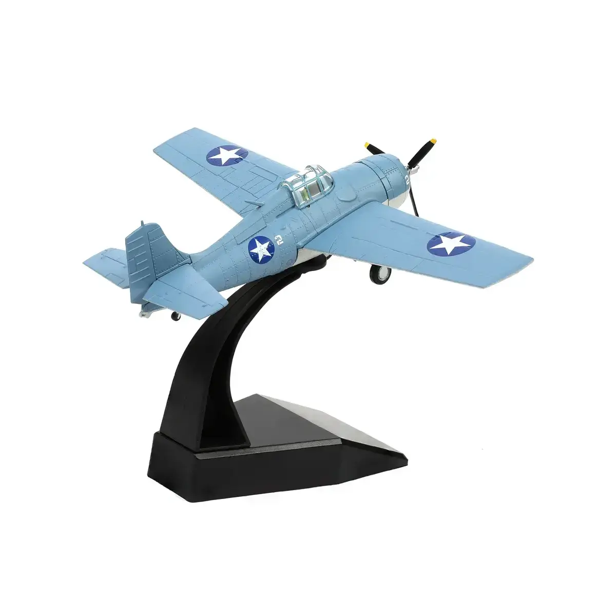 1/72 Scale WWII F4F Wildcat Diecast Metal Fighter Plane Collectible Model Toy, Baked Enamel Paint, Durable Model, Authentic Markings, Rotating Propeller