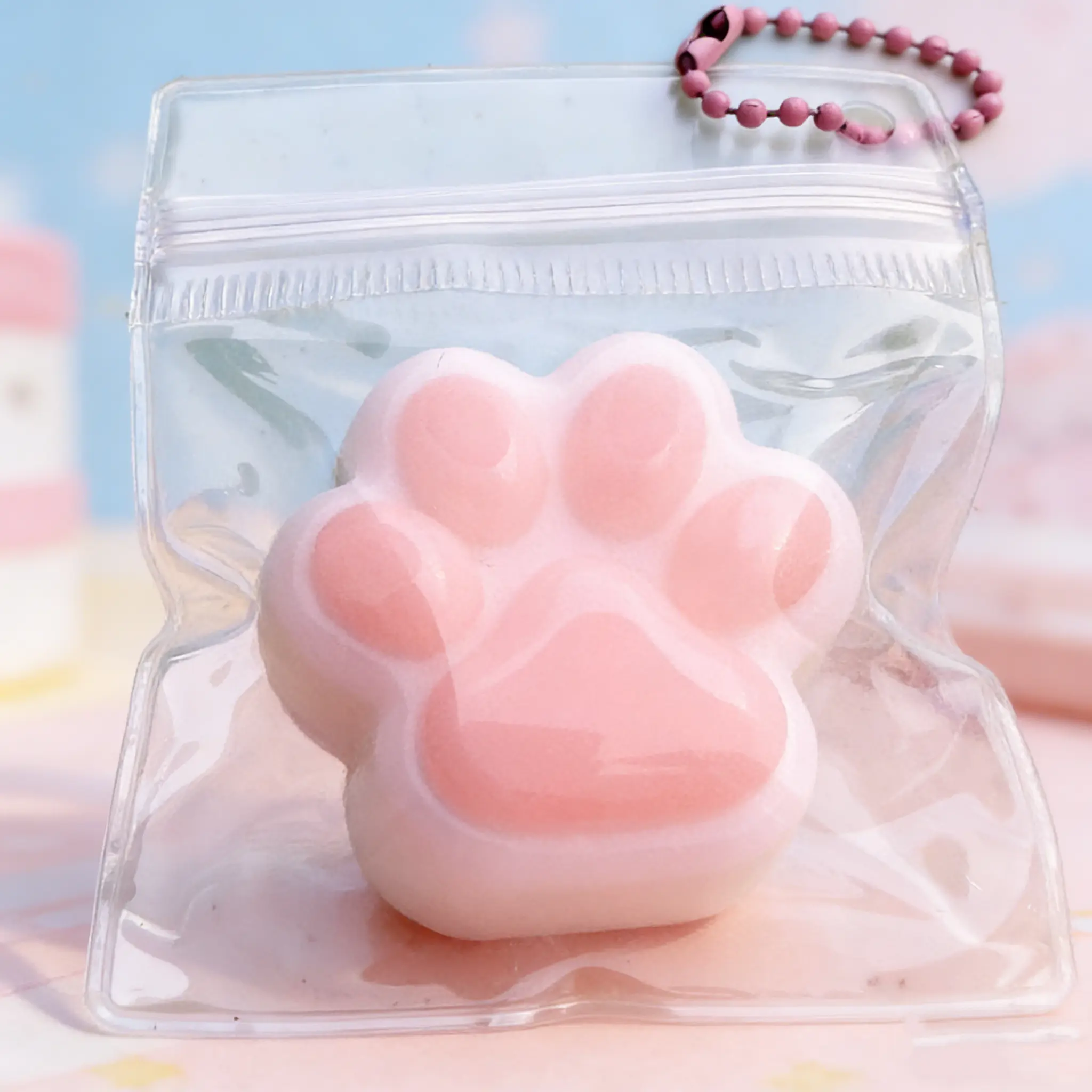 6pcs Mini Squishy,Cat Paw Squishy Toys,Cute Kawaii fufu Squishies,Sticky Squeeze Fur Ball,Jelly Kitty Funny Fidget 36 Months +Toys Novelty Things Suitable for Adults Kids