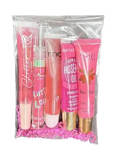 Colored 5 Pack Lippie Gift Bundle Set Lip Gloss Lip Oil Makeup Combined Sweet Hydrating Lipstick & Balm for Gifting