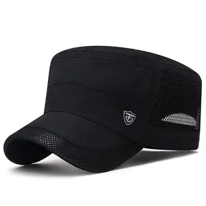 Men's Stylish Trucker Hat - Quick-Dry, Thin Breathable Mesh Flat-Top Sports Cap for Summer Sun Protection, Spring Outdoor Use