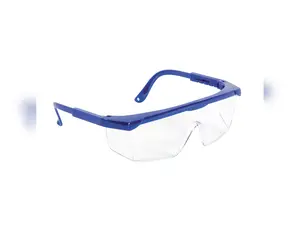 Snow Joe + Sun Joe SGLASS-ADJ Protective Safety Glasses/Goggles with Adjustable Frame, Meets ANSI Z81.7 Standard, Blue