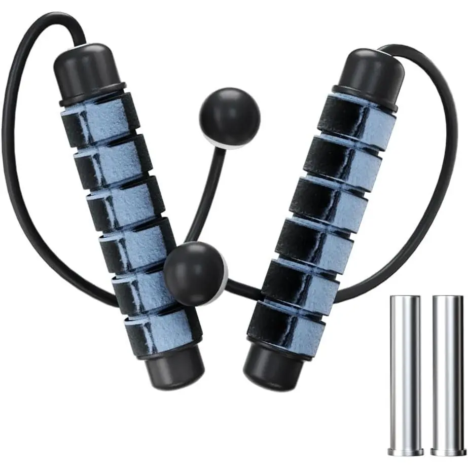 Weighted Jump Rope for Fitness, Cordless Jump Rope for Women, Men & Kids, Ropeless Jumping Rope for Workout, Gravity Ball Skipping Rope, Tangle-Free Wireless Speed Rope with Graffiti Handles