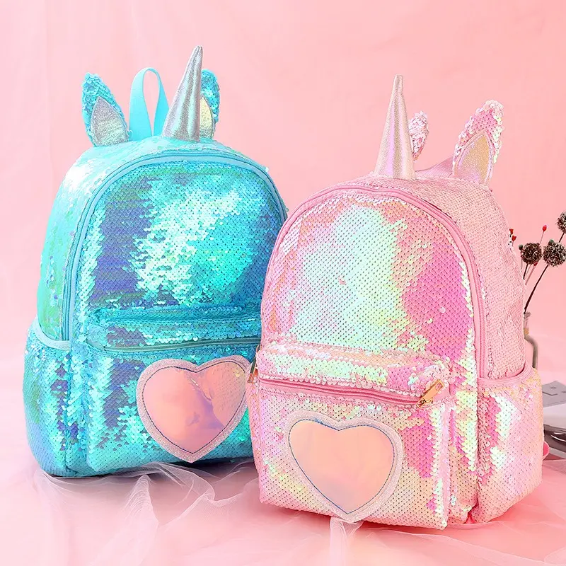 New Unicorn Backpack for Girls: Stylish Sequined Cartoon Schoolbag New Unicorn Backpack for Girls: Stylish Sequined Cartoon Schoolbag