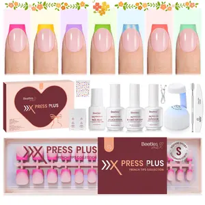 [LIVE ONLY]Beetles Pastel X PRESS PLUS French Tips Press on Nails Kit –  Soft Nail Gel Tips Salon-Quality DIY Manicure in 15 Mins for Women
