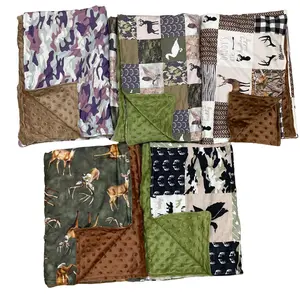 Baby Blanket Hunting Blanket Outdoor Bedding kids Blanket  Minky Blanket