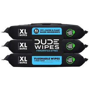 - Flushable Wipes - 3 Pack, 144 Wipes - Unscented Extra-Large Adult Wet Wipes - Vitamin-E & Aloe - Septic and Sewer Safe