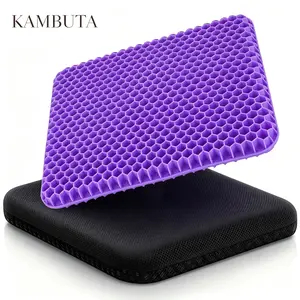 Premium Flexible Gel Seat Cushion, Highly Resilient Honeycomb Chair Pad with Airflow Mesh Cover for Adult Office Workstation, Long-Haul Driving and Everyday Sitting Comfort