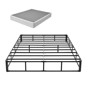 VEVOR Box Spring, Queen Size Bed Frame with Washable Fabric Cloth, Heavy Duty Metal Frame for Queen Bed, 9 in Mattress Foundation, 3500 lbs Max Weight Capacity, Easy Assembly, 79.1L x 59.6W x 9.1H in
