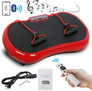 SuperDeal Vibration Plate Gym Machine 99 Levels Lymphatic Drainage Machine, Full Body Fitness Vibration Platform with 2 Resistance Bands