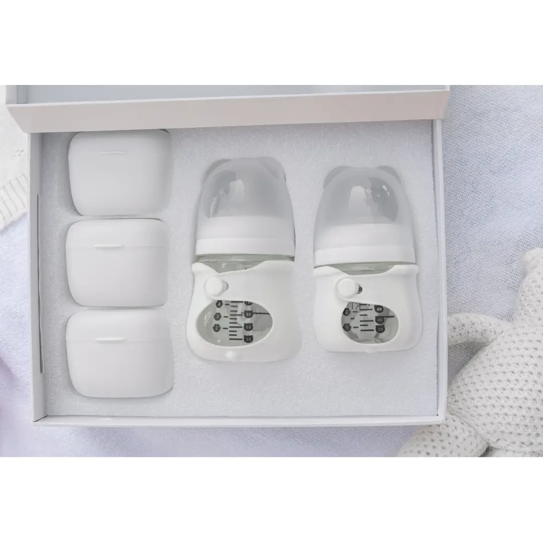 BABY KI Glass Baby Bottle Set with Silicone Sleeves - 6oz & 4oz Bottles with Anti-Colic Nipples for Growing Feeding Needs