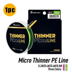 1pc Braided Fishing Line, 4 Strand PE Line, 100m/150m, Max Drag force 13.4lb, Available in: 0.2#/0.4#/0.6#/0.8# Green/Pink/White, Fishing Tackle, Outdoor Fishing Accessory