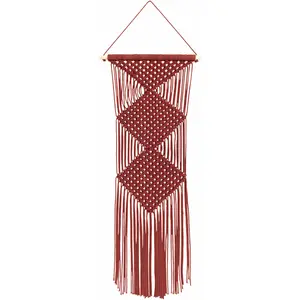 Columbio Rust Macramé Wall Hanging Decor