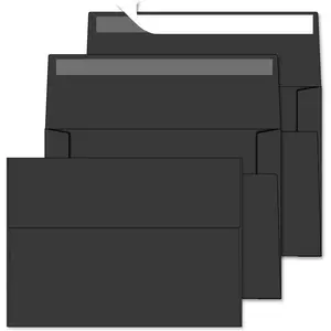 50 Pack Self Seal 4x6 A4 Envelopes for Invitations Weddings Greeting Cards Baby Shower Photos Birthday Black & White