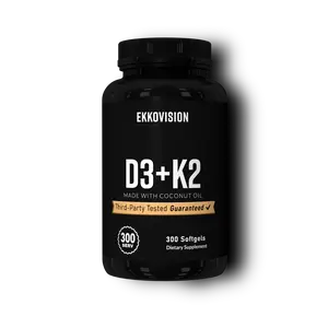 EKKO D3 + K2 - Vitamin Supplement -   3rd Party Tested - Wellness