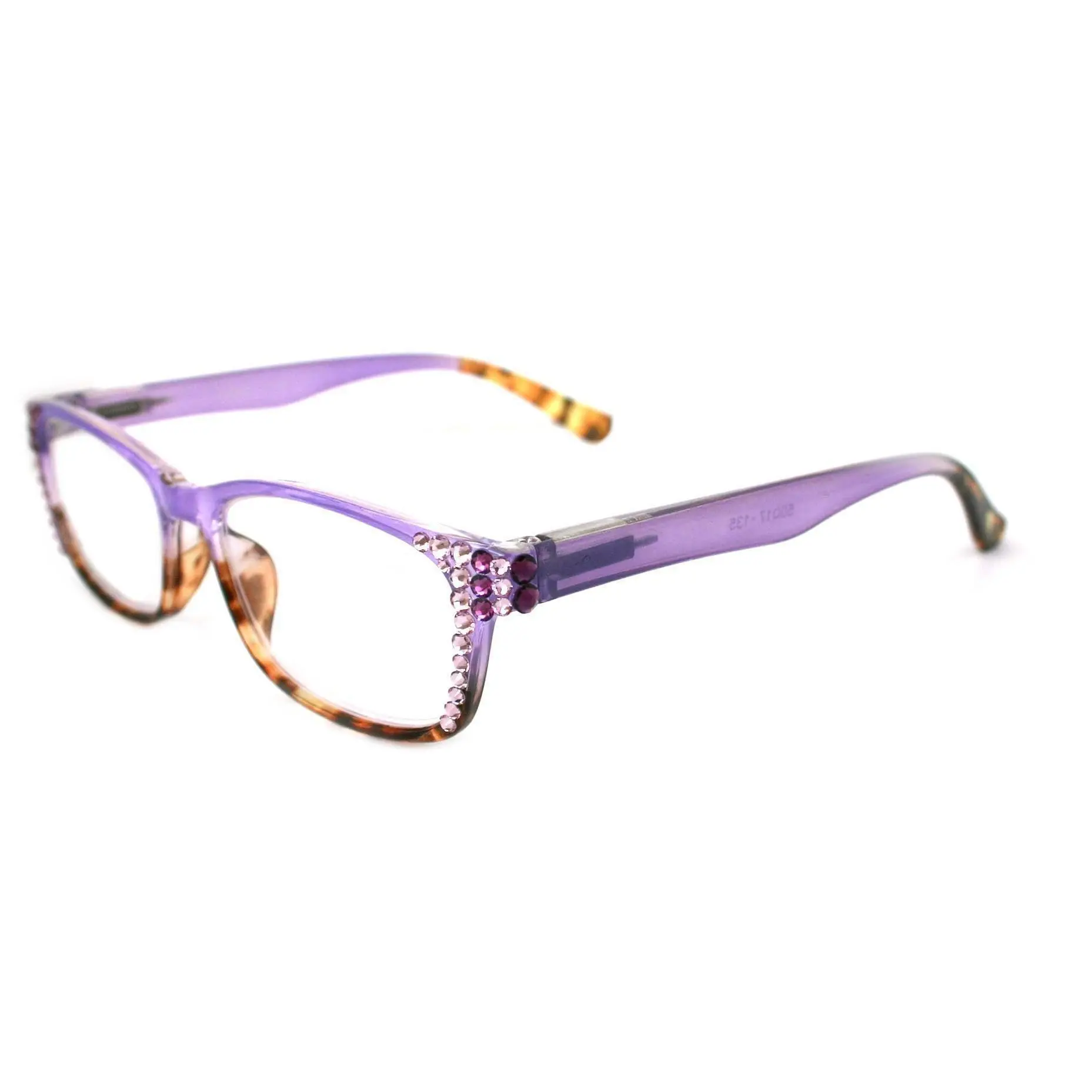 Desiree, (Bling) Women Reading Glasses W (Light Amethyst, Amethyst) Genuine European Crystals +1.5..+6   High Strength NY Fifth Avenue