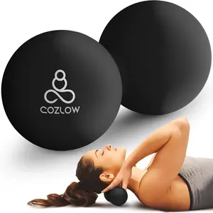 COZLOW Double Lacrosse Roller Ball – Black – Peanut-Shaped Handheld Roller for Mobility & Muscle Use