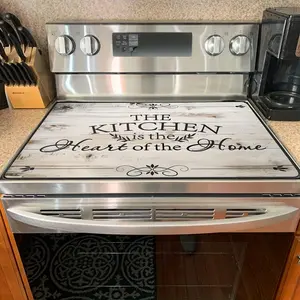2D Flat Skull Pattern Kitchen Gas Stove Protector Cover Mat, Scratch Resistant & Easy to Clean Grill Mat, 1 Count, Home