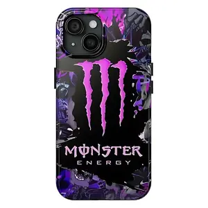 Purple Monster Energy Tough Phone Case Compatible with iPhone X, 11, 12, 13, 14, 15, 16