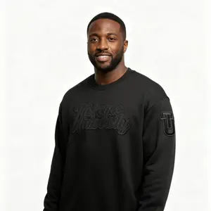 Tuskegee University HBCU Black on Black 3D Embroidery Crewneck Sweater
