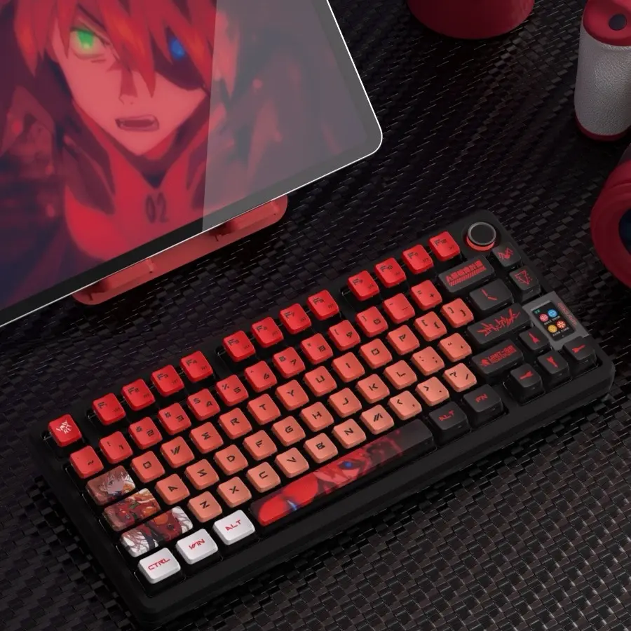 Anime Pudding Keycaps 122 PCs Evangelion Theme Eva Unit 02 OEM profile