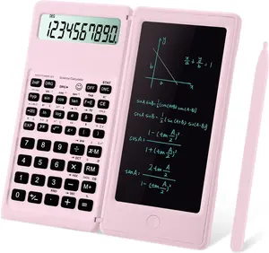 Scientific Calculators for Students, 10-Digit Large Screen, Math Calculator with Notepad, Classroom Must Haves for Middle High School Supplies & College （Pink IPepul