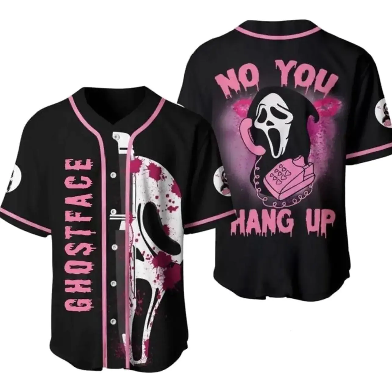 Ghostface Style Baseball Jersey – Fun Halloween Costume Alternative