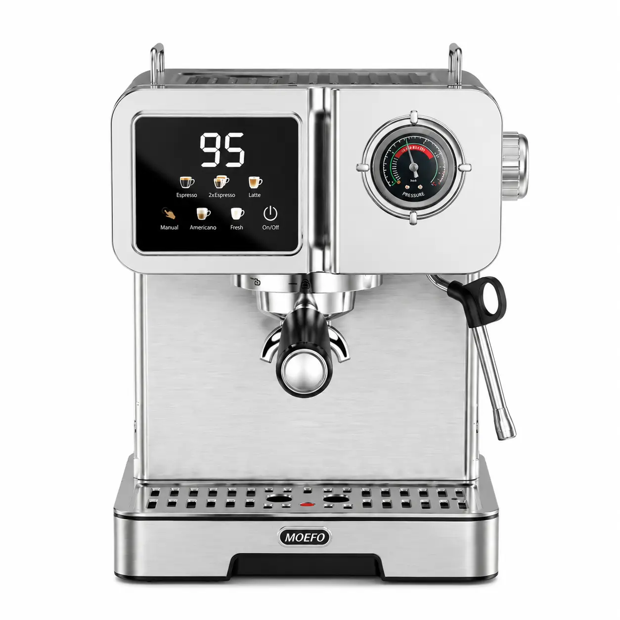 【Summerfinds】4-in-1 Semi-Automatic Espresso Machine with Milk Frother, 20 Bar Coffee Maker with 58mm Portafilter, PID Control & Reusable Filter Kit for Home Coffee Bar, Office, Latte, Cappuccino & Espresso gemilaig 9010 bgrinder puck screen
