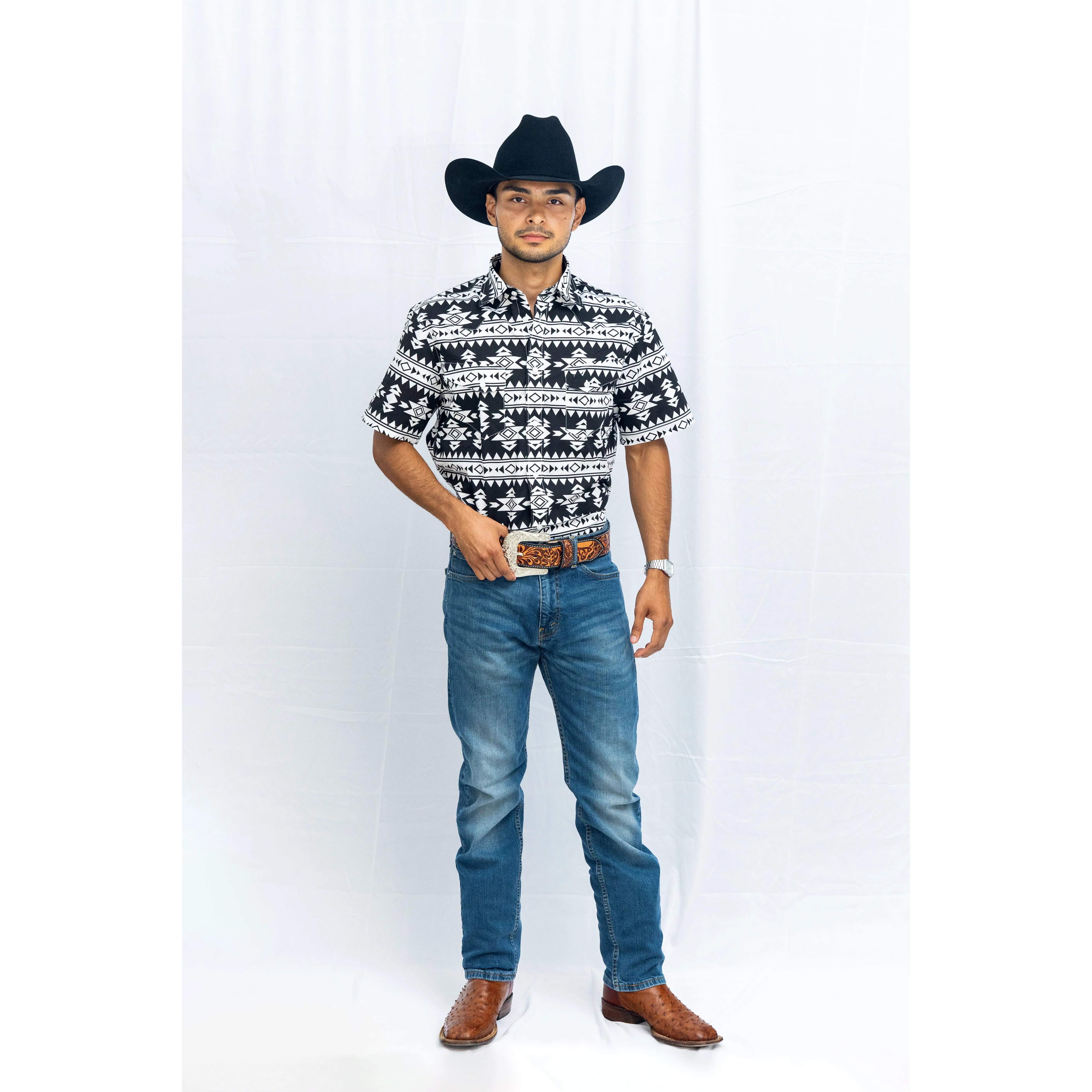 Cheyenne Black - Short Sleeve Shirt