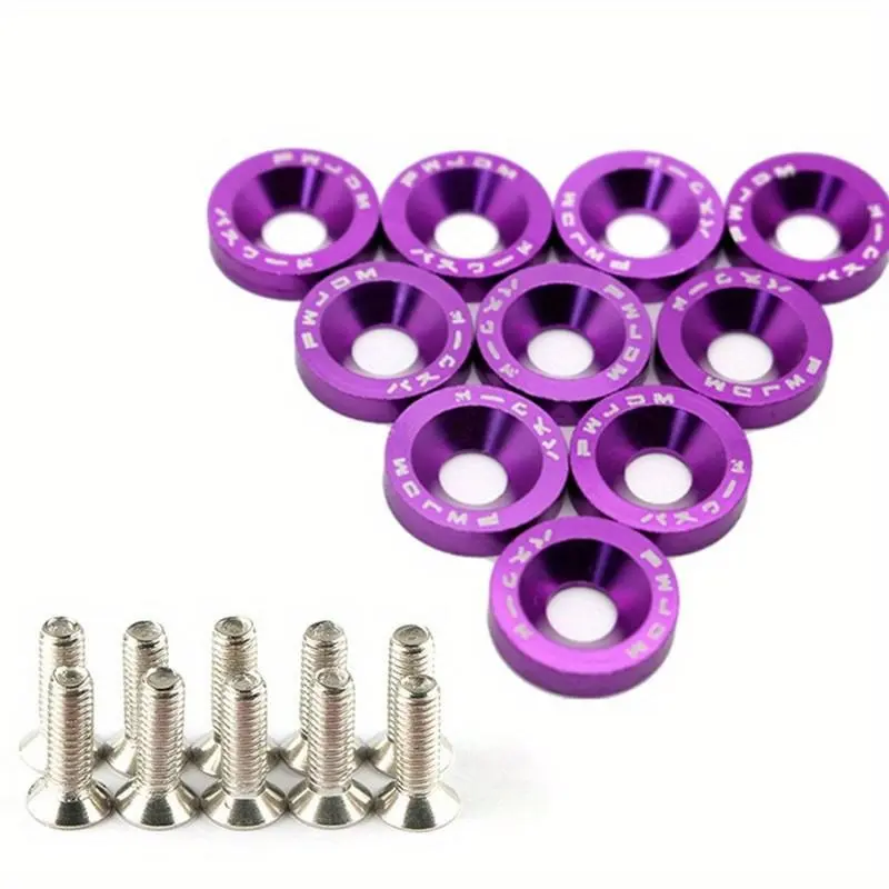 20pcs Car modification screws, washers, front and rear bumpers reinforcement screws, washers, screws, single-layer washers, decorative universal Automotive Accessories Body Screw Car Accessory