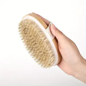 Dry Brush Body Brush, Exfoliating Body Scrub for Perfect Skin, Body Back Scrubber, Shower Body Scrubber, Natural Bristle Dry Skin Brush for Cellulite Care, Lymphatic Drainage, Medium Intensity, Bathroom Accessories, Body Care Tool