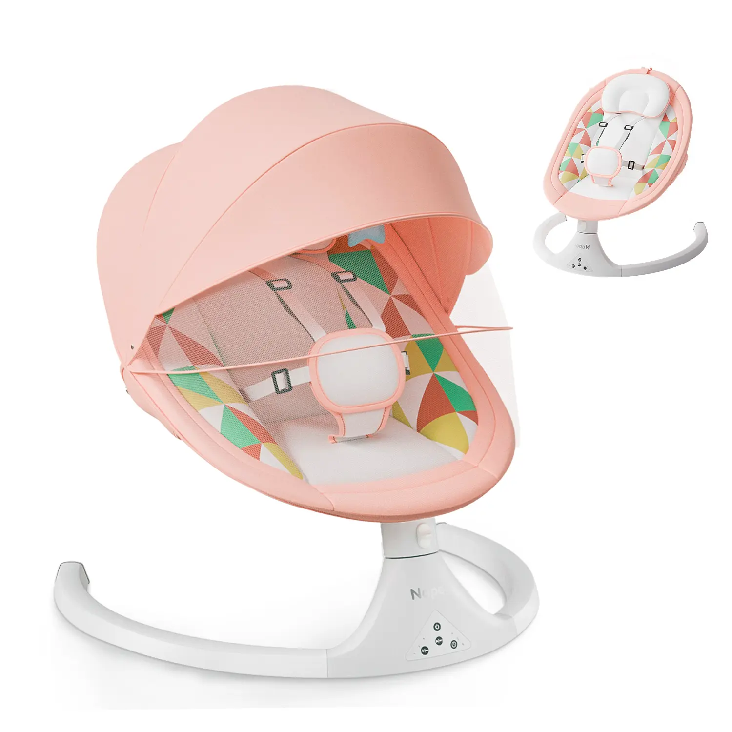 Baby Swing for Infants, Baby Rocker Portable Electric Bouncer with Remote, 5 Sway Speeds & Bluetooth, Ultra-Quiet Baby Rocker (Grey), #SummerVibes
