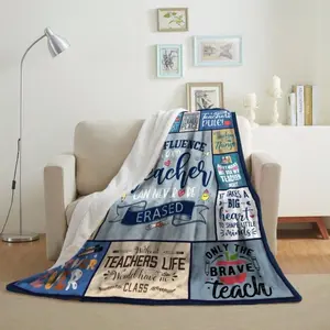 Teacher Appreciation Gifts , Best Teachers Day Gifts From Student, End Of Year Teachers Gift Idea, Teacher Gifts For Graduation Birthday Back To School Blanket,Super Soft Flannel Printed  Blanket