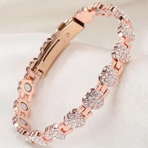 pure copper ankle bracelet Women's Pure Copper Magnetic Bracelet | 3500 Gauss Magnets & Crystal Accents copper jewelry bracelet  bra bracelet  power balance bracelets adjustable copper bracelet  adjustable copper bracelet mothers day gift ideas