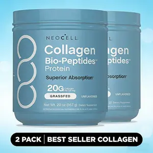 3 x NeoCell Collagen Bio-Peptides Powder 20oz - Grassfed Protein Supplement - Advanced with 18 Essential Amino Acids