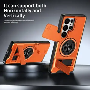 Rotating Ring Phone Case, Compatible with Samsung 26/25/24/23/22/21 Ultra, High-End Design, Practical Stand Case, TPU+PC Armor Shell, with Camera Protector, Unisex, Military-Grade Protective Case