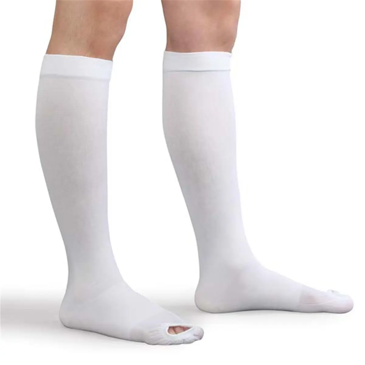 9355 - W 18mmHG Compression Closed Toe Anti - Embolism Stockings, White - Medium