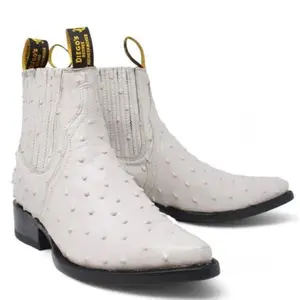 Botines Charros Hueso Avestruz Grabado para Hombre | Diego’s