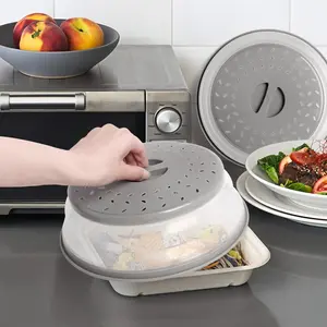 LMMAKE Microwave Splatter Cover Vented for Food, Splatter Guard & Colander Kitchen Gadget for Fruit Vegetables Microwave Plate Cover with Hook Hole,Dishwasher-Safe,BPA-Free Silicone & Plastic