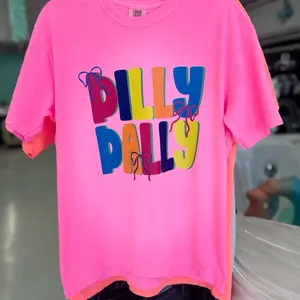 Dilly Dally Neon Pink Comfort Color Tshirt  T-shirt, Summer Tshirt, Trendy Tshirt, Viral Tshirt,