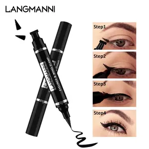 2 in 1 Liquid Eyeliner with Stamp, 1 Count Waterproof Long Lasting Eyeliner, Quick Drying Eyeliner Pen, Easy To Apply for Eye Makeup, Cosmetic, Enhance Eye Makeup, Longwear Eye Liner